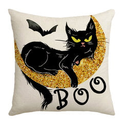 Laimingo Halloween Juodosios katės triukšmo arba apdorojamos pilvo danga, 18 x 18 colių vaizdo siurblys Bat Sofa Cushion danga kaina ir informacija | Dekoratyvinės pagalvėlės ir užvalkalai | pigu.lt