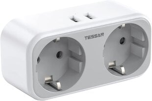 TESSAN TS-321-UK kištukinis adapteris, 4-in-1 JK kištukas, su 2 lizdais ir 2 USB kaina ir informacija | Kabeliai ir laidai | pigu.lt