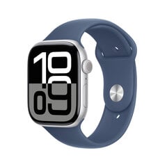 Apple Watch Series 10 GPS 46mm Silver Aluminium Case with Denim Sport Band - S/M MWWL3ET/A kaina ir informacija | Išmanieji laikrodžiai (smartwatch) | pigu.lt