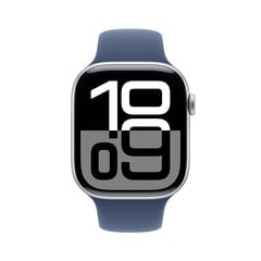 Apple Watch Series 10 GPS 46mm Silver Aluminium Case with Denim Sport Band - S/M MWWL3ET/A kaina ir informacija | Išmanieji laikrodžiai (smartwatch) | pigu.lt