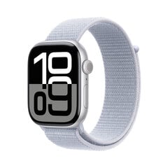 Apple Watch Series 10 GPS 46mm Silver Aluminium Case with Blue Cloud Sport Loop MWWN3ET/A цена и информация | Смарт-часы (smartwatch) | pigu.lt