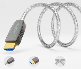 RUIPRO HDMI кабель 7,6 м, HDMI 2.1 48 Гбит/с, eARC Dolby HDCP 2.2 и 2.3 цена и информация | Кабели и провода | pigu.lt