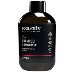 Ecolatier šampūnas ir dušo gelis 2-in-1 Sport, 400 ml kaina ir informacija | Šampūnai | pigu.lt