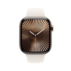 Apple Watch Series 10 GPS + Cellular 46mm Gold Titanium Case with Starlight Sport Band - S/M MWYX3ET/A kaina ir informacija | Išmanieji laikrodžiai (smartwatch) | pigu.lt