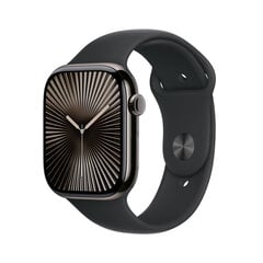 Apple Watch Series 10 GPS + Cellular 46mm Slate Titanium Case with Black Sport Band - S/M MWYD3ET/A kaina ir informacija | Išmanieji laikrodžiai (smartwatch) | pigu.lt