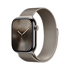 Apple Watch Series 10 GPS + Cellular 46mm Natural Titanium Case with Natural Milanese Loop - S/M MC7Q4ET/A kaina ir informacija | Išmanieji laikrodžiai (smartwatch) | pigu.lt