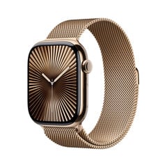 Apple Watch Series 10 GPS + Cellular 46mm Gold Titanium Case with Gold Milanese Loop - M/L MX003ET/A kaina ir informacija | Išmanieji laikrodžiai (smartwatch) | pigu.lt