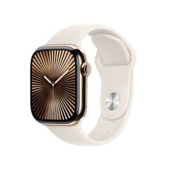 Apple Watch Series 10 GPS + Cellular 42mm Gold Titanium Case with Starlight Sport Band - S/M MX063ET/A kaina ir informacija | Išmanieji laikrodžiai (smartwatch) | pigu.lt