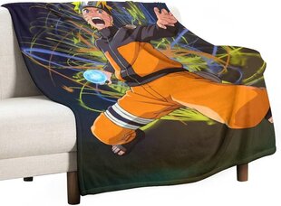 JUST FUNKY Vilnonė antklodė su Anime Naruto motyvu Juoda 100 x 120 cm kaina ir informacija | Lovatiesės ir pledai | pigu.lt