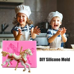 Силиконовая форма 3D Carousel Horse Chocolate Form Antistick Fondant Form for Decoration cakes Chocolate Baking Kitchen цена и информация | Кухонная утварь | pigu.lt