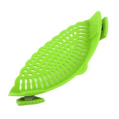 Snap N Strain Pot Strainer Силиконовый зажим для сита для кастрюль Мясо Овощи Фрукты Зеленый кухонный гаджет цена и информация | Формы, посуда для выпечки | pigu.lt