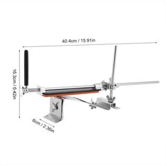 Nerūdijančio plieno fiksuoto kampo galandimo sistema 4 šlifavimo akmenų virtuvės peilių galandimo įrankis kaina ir informacija | Pjaustyklės, peilių galąstuvai | pigu.lt