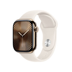 Apple Watch Series 10 GPS + Cellular 42mm Gold Titanium Case with Starlight Sport Band - M/L MX073ET/A kaina ir informacija | Išmanieji laikrodžiai (smartwatch) | pigu.lt