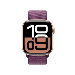 Apple Watch Series 10 GPS + Cellular 42mm Rose Gold Aluminium Case with Plum Sport Loop MWXC3ET/A цена и информация | Смарт-часы (smartwatch) | pigu.lt