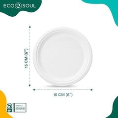 Vienkartinės lėkštės ECO SOUL, 15cm, 50vnt. цена и информация | Посуда, тарелки, обеденные сервизы | pigu.lt