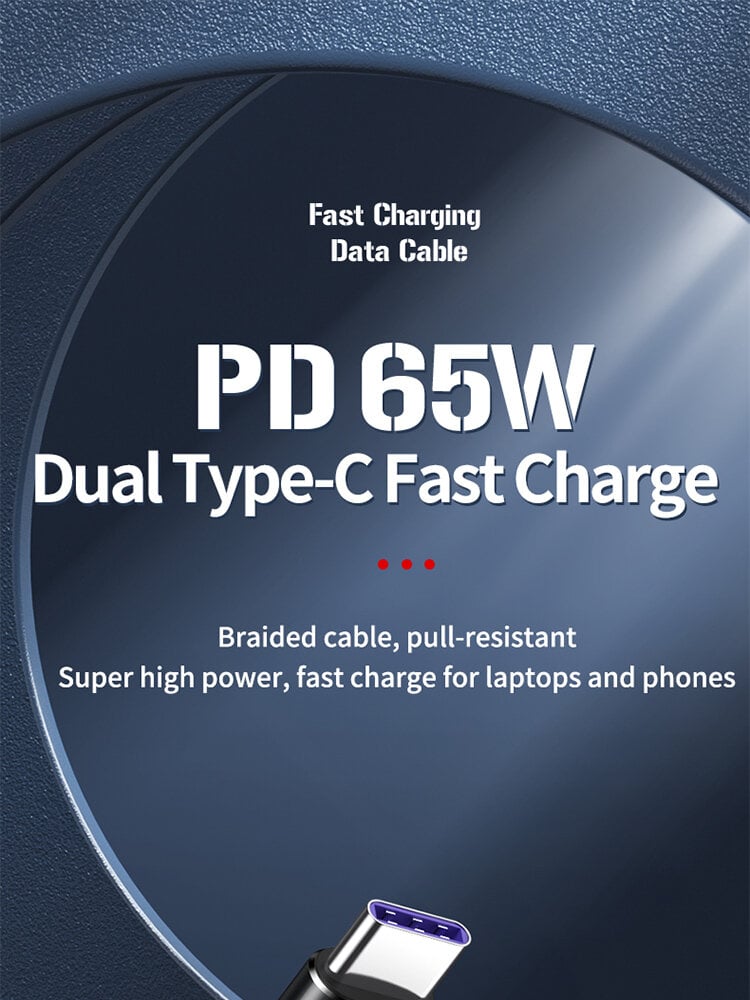 REMAX RC-195 65W greitojo įkrovimo duomenų kabelis (C tipo C) kaina ir informacija | Krovikliai telefonams | pigu.lt