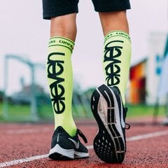 Ilgos kompresinės kojinės Eleven Sportswear ELEVEN FLUO, geltonos kaina ir informacija | Vyriškos kojinės | pigu.lt