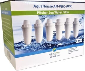 Aquahouse AH-PBC kasetės Brita Classic filtrams, 6 vnt. kaina ir informacija | Vandens filtrai | pigu.lt