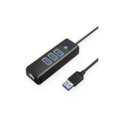 Adapteris ORICO PW3UR-U3, 3x USB ir 1x RJ45 kaina ir informacija | Adapteriai, USB šakotuvai | pigu.lt