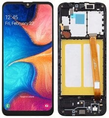 Originalus LCD + jutiklinis ekranas Samsung SM-A202 Galaxy A20e (IPS) Rėmelis juodas kaina ir informacija | Telefonų dalys ir įrankiai jų remontui | pigu.lt