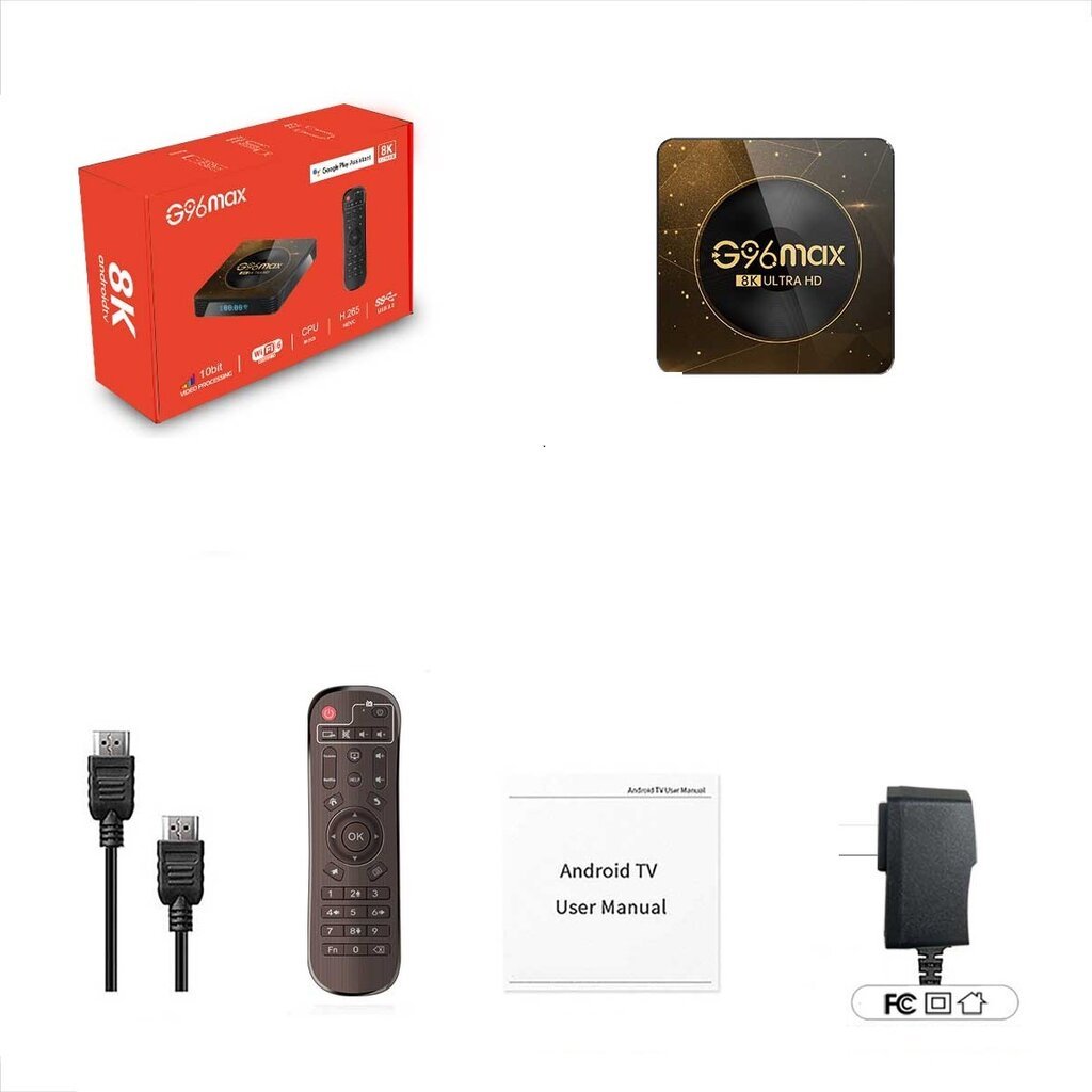 Farrot Smart TV Box multimedijos grotuvas G96 Max HD Android 13.0 skaitmeninis antžeminis dekoderis TV imtuvas priedėlis RK3528 Quad Core CPU 2-16G Media Player USB 3.0/3D/4K/8K palaikymas kaina ir informacija | Multimedijos grotuvai | pigu.lt