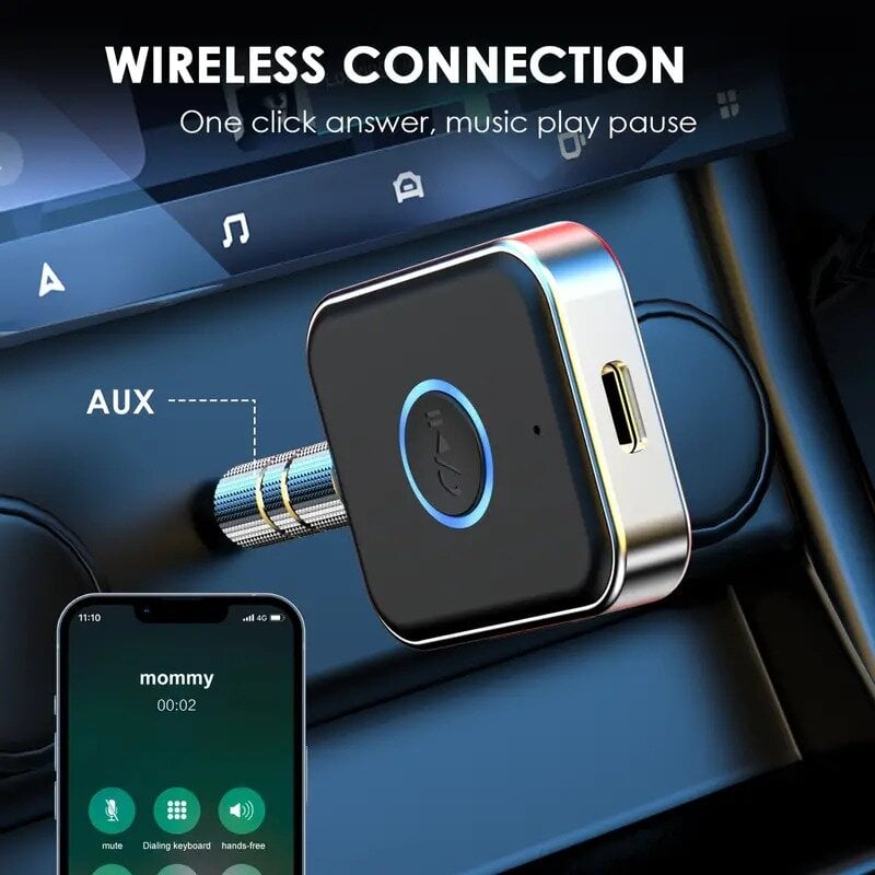 Bluetooth AUX 3.5mm imtuvas automobilui ir garso kolonėlėms, įkraunamas kaina ir informacija | Adapteriai, USB šakotuvai | pigu.lt