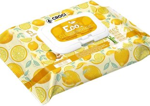 Drėgnos servetėlės ​​su citrinos aromatu Croci Eco Wipes, 15 vnt kaina ir informacija | Priežiūros priemonės gyvūnams | pigu.lt