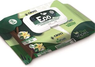 Vanilės aromato drėgnos servetėlės Croci Eco Wipes, 30 vn kaina ir informacija | Priežiūros priemonės gyvūnams | pigu.lt