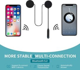 Motociklo „Bluetooth“ 5.2 ausinės „Bluetooth“ stereofoninė muzika ir balso mikrofonas Minkštas kabelis Ausinės Universali šalmo garso sistema цена и информация | Наушники | pigu.lt