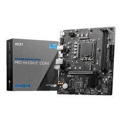 Prekė su pažeista pakuote.MSI PRO H610M-E DDR4 3200MHZ M.2 mATX LGA1700 kaina ir informacija | Elektronikos priedai ir aksesuarai su pažeista pakuote | pigu.lt