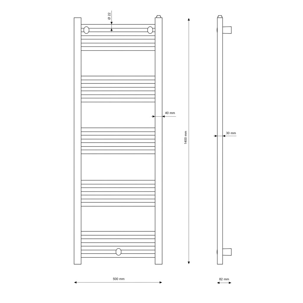 Granitan vonios kambario šildytuvas Puerto 140x50cm Granitan elektrinis šildytuvas Up&Down kaina ir informacija | Gyvatukai, vonios radiatoriai | pigu.lt