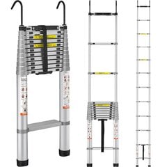 Neslidžios sulankstomos kopėčios Vevor, 4,59 m , 190 kg kaina ir informacija | Buitinės kopėčios, rampos | pigu.lt