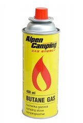 Butano dujos Alpen Camping, 400ml - 8 vnt kaina ir informacija | Turistinės viryklės, dujų balionai | pigu.lt