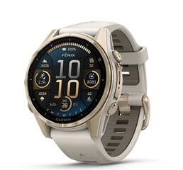 Garmin fēnix® 8 – 43mm AMOLED Sapphire Soft Gold with Fog grey/dark sandstone silicone band kaina ir informacija | Išmanieji laikrodžiai (smartwatch) | pigu.lt