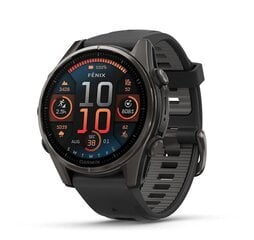 Garmin fēnix® 8 – 43mm AMOLED Sapphire Carbon grey DLC titanium with Black/pebble grey silicone band kaina ir informacija | Išmanieji laikrodžiai (smartwatch) | pigu.lt