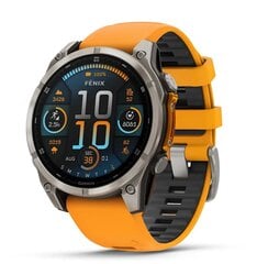 Garmin fēnix® 8 – 47mm AMOLED Sapphire Titanium with Spark orange/graphite silicone band kaina ir informacija | Išmanieji laikrodžiai (smartwatch) | pigu.lt