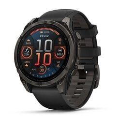 Garmin fēnix® 8 – 47мм AMOLED Sapphire Carbon grey DLC titanium with Black/pebble grey silicone band цена и информация | Смарт-часы (smartwatch) | pigu.lt