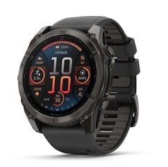 Garmin fēnix® 8 – 51мм AMOLED Sapphire Carbon grey DLC with Black/pebble grey silicone band цена и информация | Смарт-часы (smartwatch) | pigu.lt