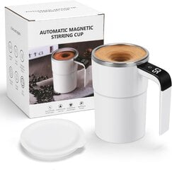 Automatinis magnetinio maišymo puodelis, 380ml, baltas цена и информация | Стаканы, фужеры, кувшины | pigu.lt