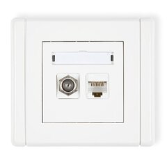 Karlik Flexi white - F-образная антенная розетка (SAT) + RJ45 - FGFK цена и информация | Выключатели, розетки | pigu.lt