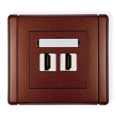 "Karlik Flexi brown" - 2xHDMI lizdas - 9FHDMI-2 kaina ir informacija | Elektros jungikliai, rozetės | pigu.lt