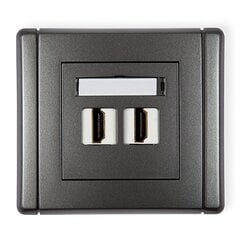 "Karlik Flexi graphite" - 2xHDMI lizdas - 11FHDMI-2 kaina ir informacija | Elektros jungikliai, rozetės | pigu.lt