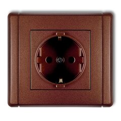 Karlik Flexi brown - одинарная розетка SCHUKO с заземлением - 9FGP-1sp цена и информация | Выключатели, розетки | pigu.lt