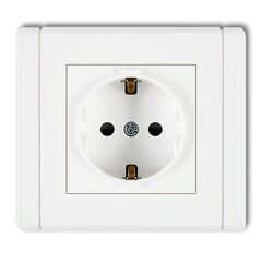 Karlik Flexi white - одинарная розетка SCHUKO с заземлением - FGP-1sp цена и информация | Выключатели, розетки | pigu.lt