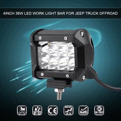 4 colių 36 W LED darbo šviesos juostos taškinis užtvindymo vairavimo žibintas, skirtas Jeep Truck Boat Offroad kaina ir informacija | Automobilių žibintai | pigu.lt