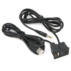 59,1 colio automobilio AUX laidas, nešiojamasis 3,5 mm lizdas, stereo muzikos garso adapteris, 12 V Plug and Play kaina ir informacija | USB adapteriai gamyklinei garso sistemai | pigu.lt