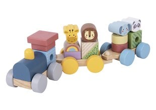 Medinis traukinukas dėlione montessori Tooky Toy L-TJ002 цена и информация | Развивающие игрушки | pigu.lt