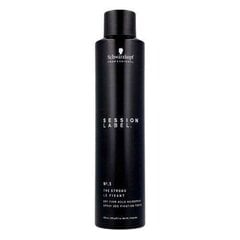 Stiprios fiksacijos plaukų lakas Schwarzkopf Session Label No3 The Strong Hairspray 300ml kaina ir informacija | Plaukų formavimo priemonės | pigu.lt