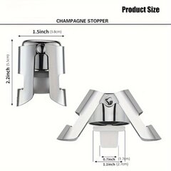 Пробки для шампанского из нержавеющей стали 2 шт. цена и информация | Кухонная утварь | pigu.lt