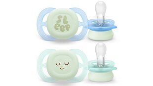 Пустышка Philips Avent Ultra Start Night Pacifier Disc SCF075/08, 0-2 мес, 2 шт. цена и информация | Пустышки | pigu.lt